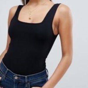 Zara Black Sleeveless Textured Bodysuit
